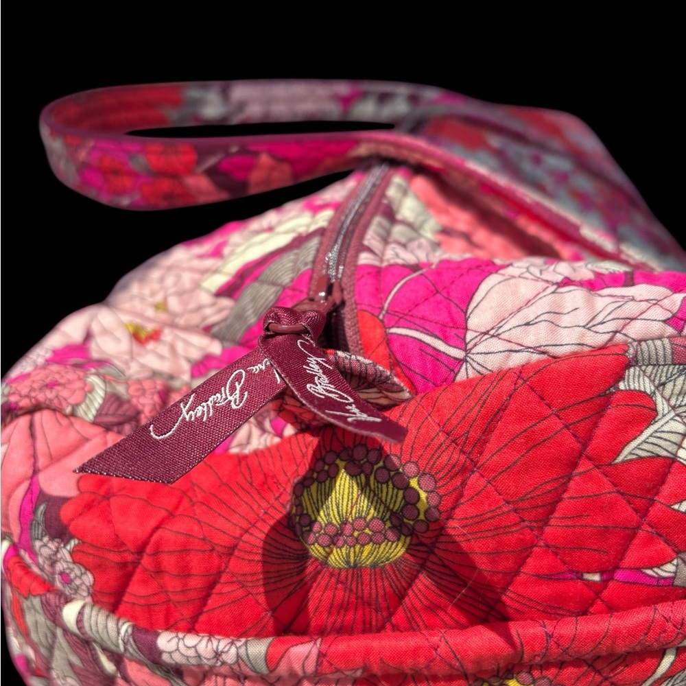 Vera Bradley Quilted Floral Travel Duffel in Pink and Red ‘Bohemian Blooms’ - Picture 3 of 5